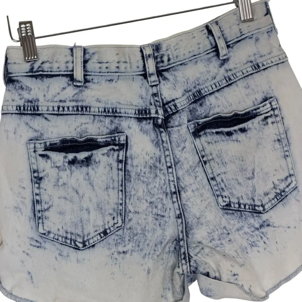 Angel Kiss Cut Off High Rise Jean Shorts Denim Blue Junior Women 7